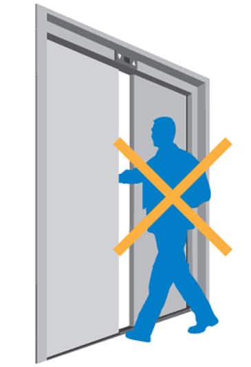KONE Aufzüge Sicherheitshinweise - Nicht die Tür blockieren